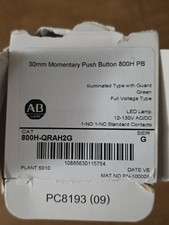 Allen-Bradley 800H-QRAH2G * 30mm Momentary Push Button *  Green * 12-130V AC/DC