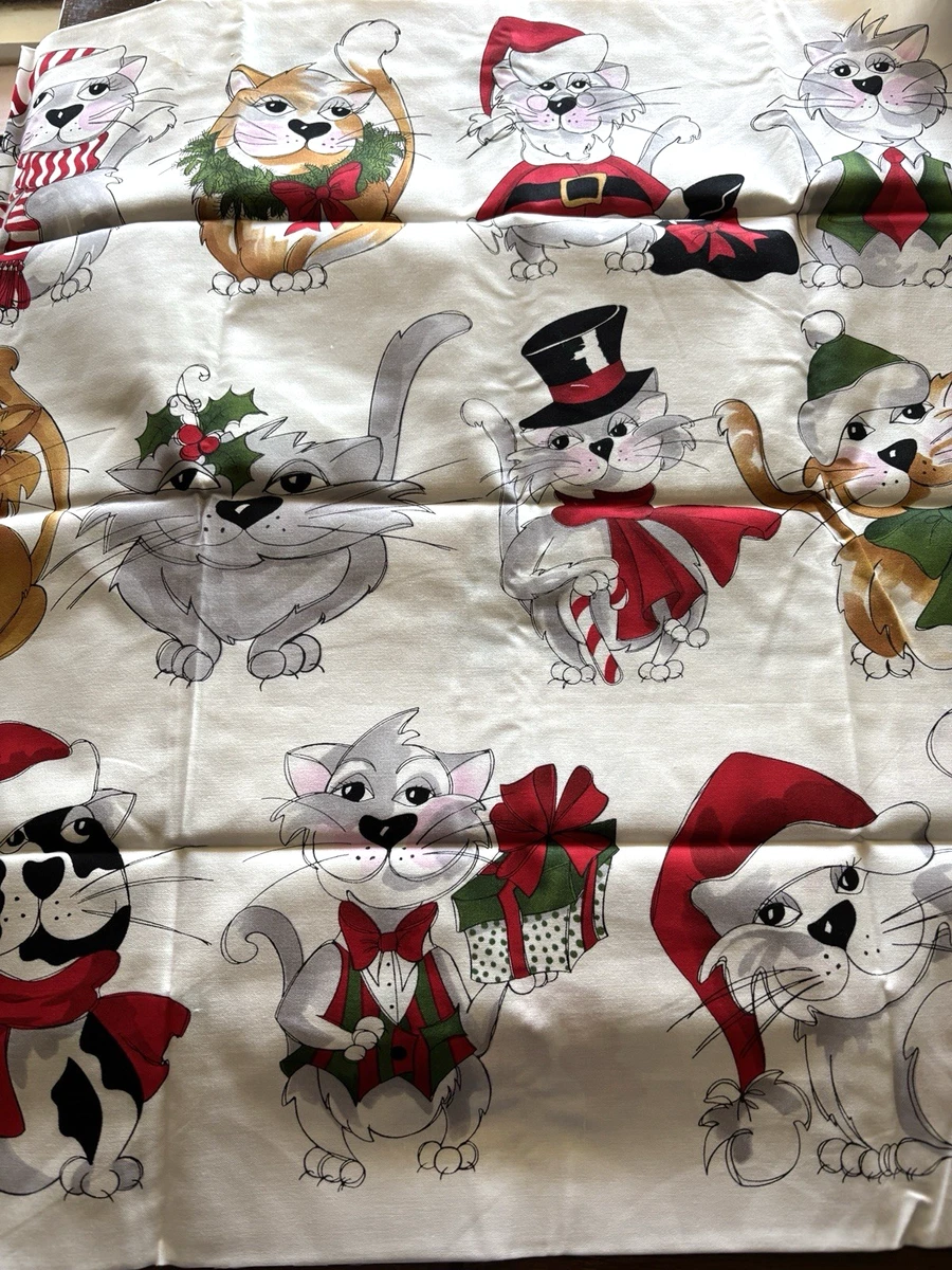 ロラライハリス生地　Cat Happy Panel white Loralie Designs Cat Fabric Panels for sale | eBay