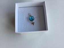 Anhänger 333 Gold mit Kreuz und blauen Stein Gelbgold 9 Karat Top Zustand