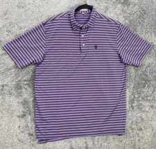 Peter Millar Polo Shirt Mens XL Purple Stripe Summer Comfort Golf Performance