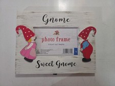 Gnome Sweet Gnome Easel Back Wooden Photo Fra...