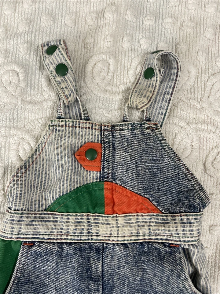 Vintage 90’s Lee Kids Denim Overalls Baby Boy 24 Months Skater  - Image 2 of 4