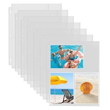 Fabmaker 30 Pack Photo Sleeves for 3 Ring Binder - 4x6 inch 3 pocket, Clear