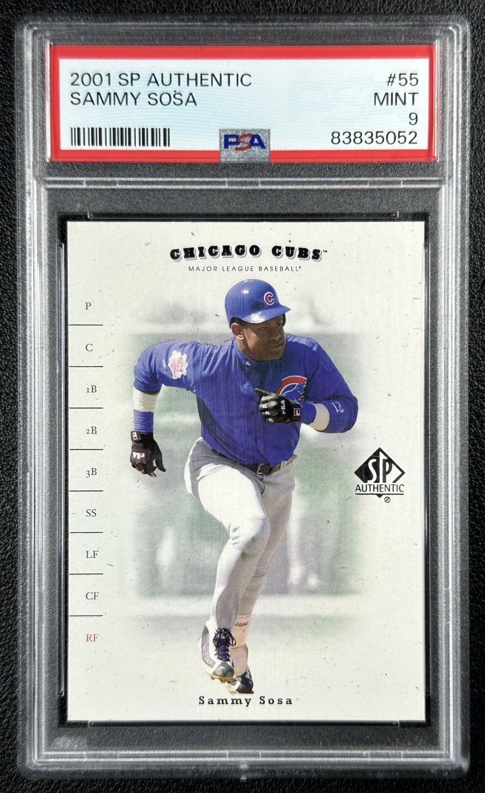 SAMMY SOSA PSA 9 2001 SP AUTHENTIC #55 CUBS 5052