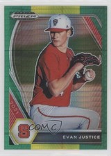 2021 Panini Prizm Draft Picks Green & Yellow Hyper Evan Justice #PDP140 8d2