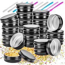 24 Pack 1oz Aluminum Tin Jars with Screw Lid for Creams, Balms, and Spices