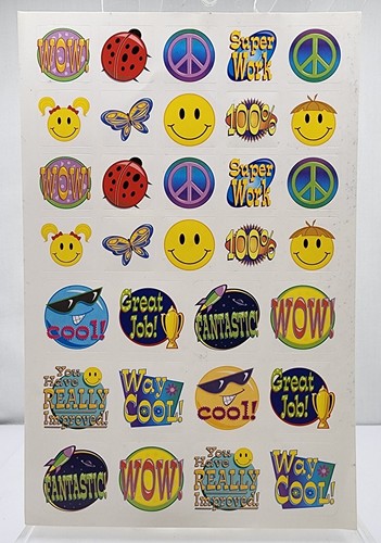 1980s Teacher Inspired Glossy Sticker Sheets • Cool • WoW • Super • 100%