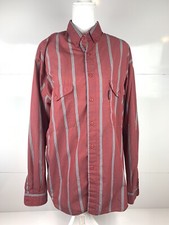 Vintage 90s LEVI  S Silver Label Red Striped Shirt LARGE