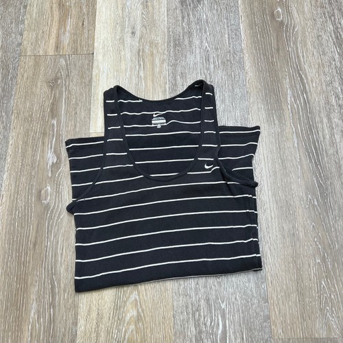 NIKE Scoop Neck Sleeveless Black Striped Tank Top Girl's Size Medium - Picture 4 of 12