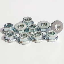 M8 J.I.S Flanged Plain Nut 44007-1002 12mm Spanner, Zinc Plated ( pack of 10)