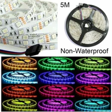 16.4ft 5M LED Strip Light lighting SMD 5050 Flexible Tape 12V - Only LED Strips