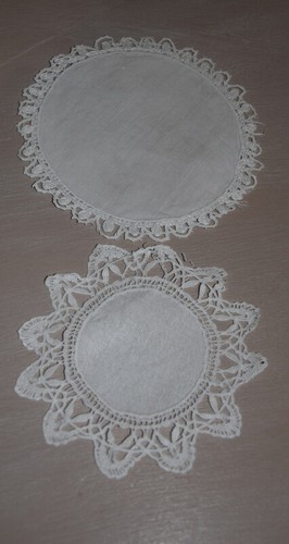 Napperon Dentelle Coton Napperons Dentelle Coton Blanc - Lot De 4 Ronds 19cm Style Vintage Pour Décoration Table Sets De Table Ronds