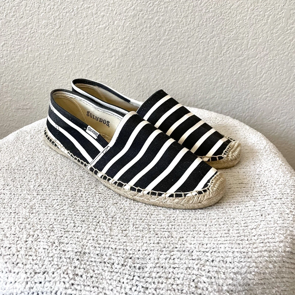Black and white sales striped espadrilles