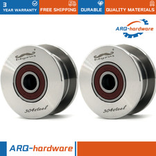 2X H-Pulley Wheel Alloy Flat Belt Steel Flat Belt Pulley Small Roller Bearing