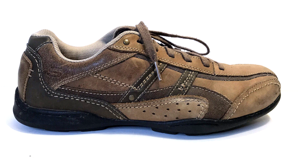 Skechers Men Tan Leather Relaxed Step Casual Shoes Sneakers  display picture 1