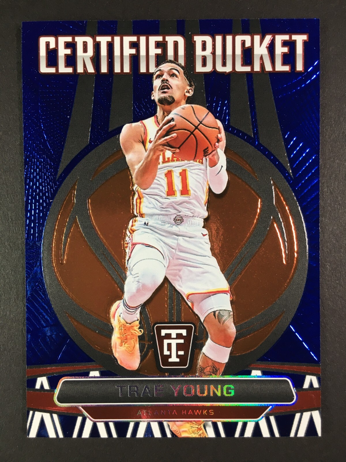 Trae Young #9 Certified Bucket Blue /49 2024-25 Panini Totally Certified