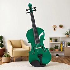 4/4 Full Size Acoustic Beginner / Student Violin Set - Case, Rosin, Bow, Green