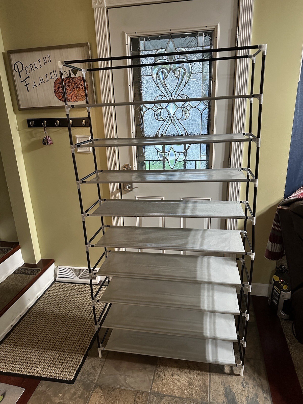 10Tier Tall Shoe Rack with Dustproof Cover Shoe Shelf Storage