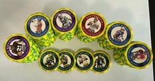 1997 NFL Playoff First & Ten Chip Shot Football Poker Chips YELLOW - YOU PICK