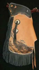 Custom Made Leather Kid's Chinks/Brindle Cowhide Kid's Chaps/Made in USA