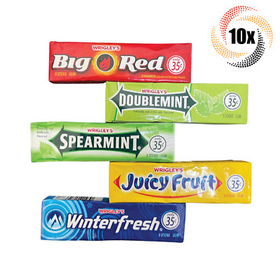 10x Packs Wrigley's Variety Flavor Chewing Gum ( 5 Sticks Per Pack ) Mix & Match