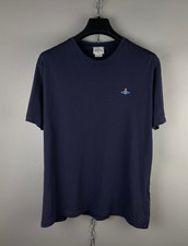 Vivienne Westwood Orb Logo T Shirt Navy Cotton Crew Neck Size L