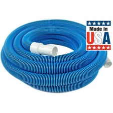 Poolmaster In-Ground Pool Vacuum Hose 50' x 1-1/2" Swivel Cuff Heavy-Duty Blue