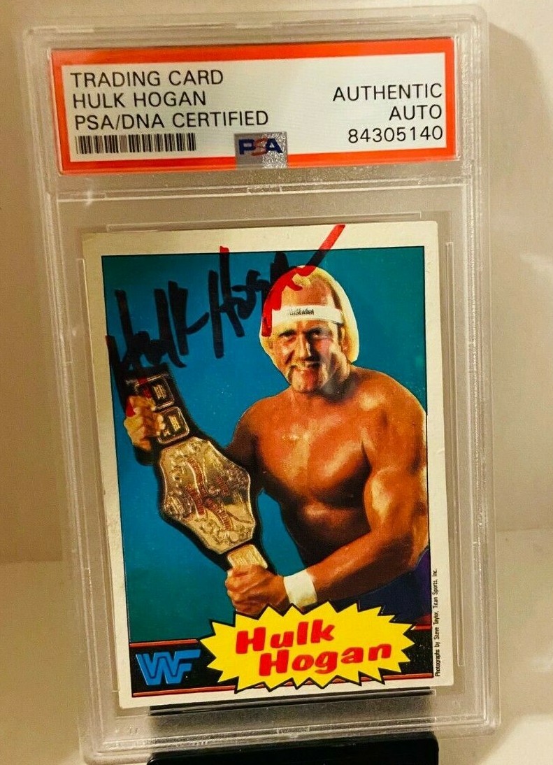 🔥 1985 TOPPS HULK HOGAN WWF WRESTLING SIGNED Rookie CARD #16 AUTO PSA/DNA RC