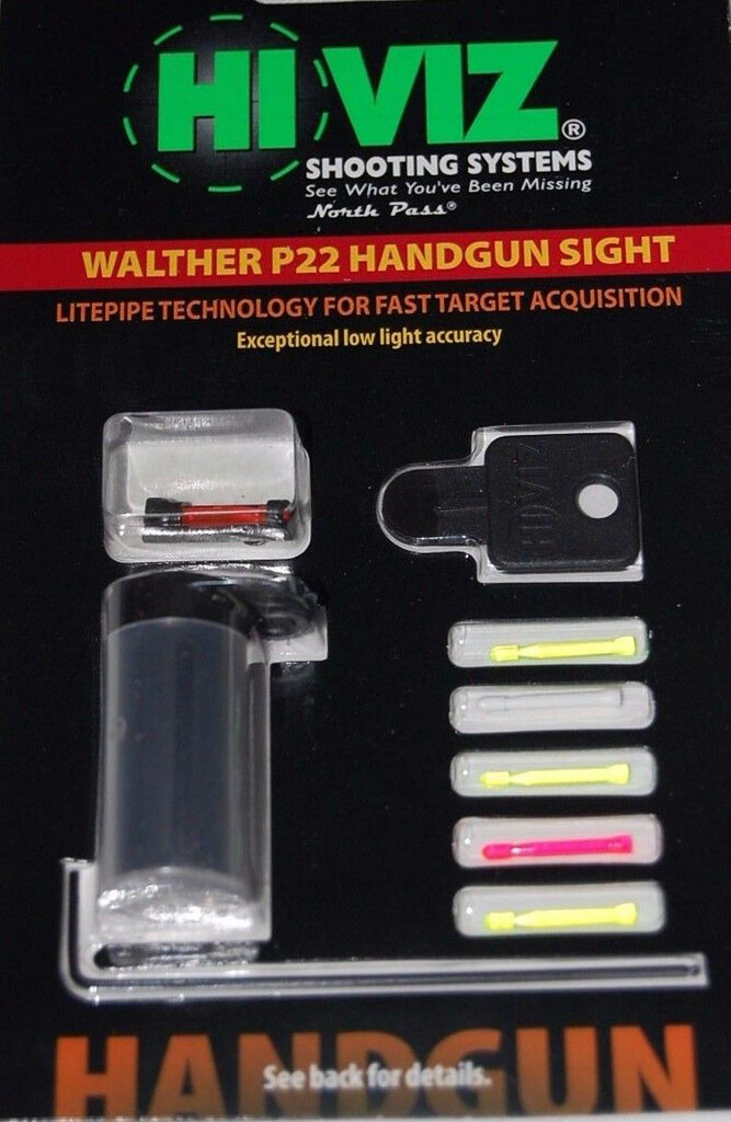 HIVIZ Sights Walther P22 Front Sight W/Interchangeable LitePipes