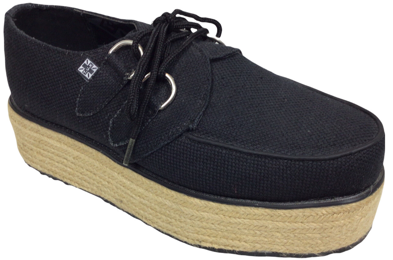 SAOLA NUOVO T.U.K. A8863 Tela Yo Wrap Creepers Juta Suola Avvolgente Nero Unisex con 7 M 5