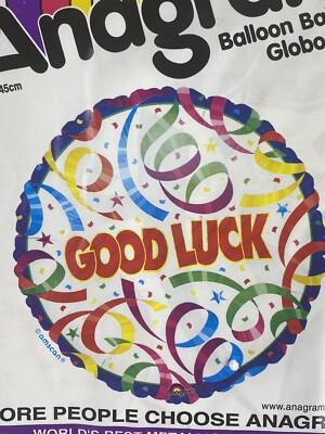 New! Vtg 18  Good Luck Metallic Round Balloon 
