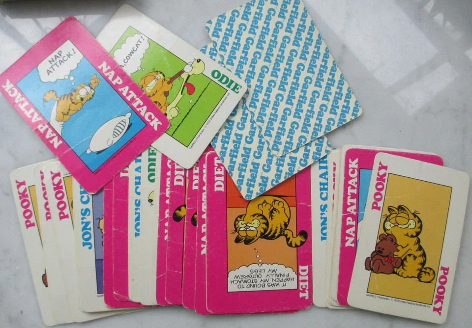 Juego de cartas Garfield Kids 1978 Parker Brothers juego a juego vintage Foto 4 de 4