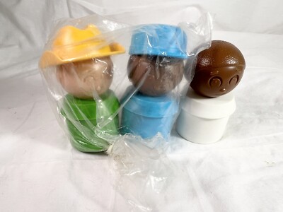 TUPPERWARE Tupper Toys Plastic Little People Figures Lot of 3 NOS