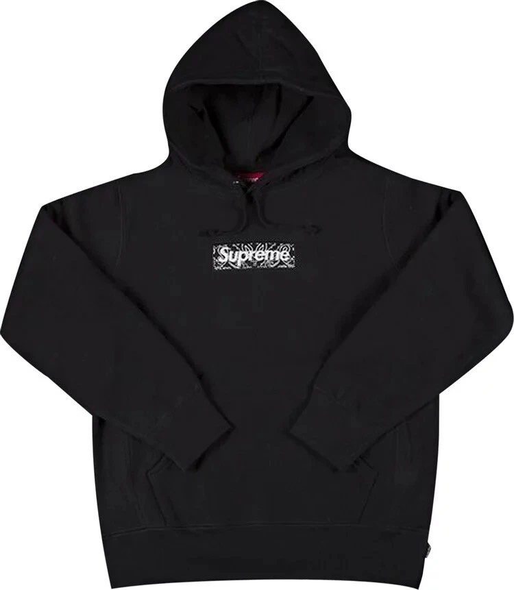 Supreme Bandana Box Logo Hoodie Black FW19 Medium | eBay