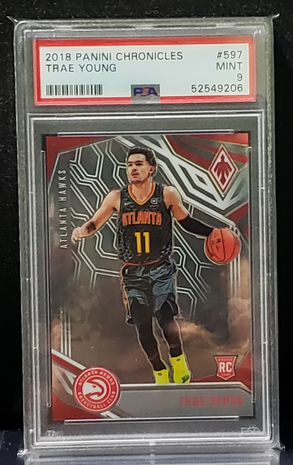 TRAE YOUNG Hawks 2018 PSA 9 NBA Panini CHRONICLES PHOENIX ROOKIE #597 CLEAN MINT