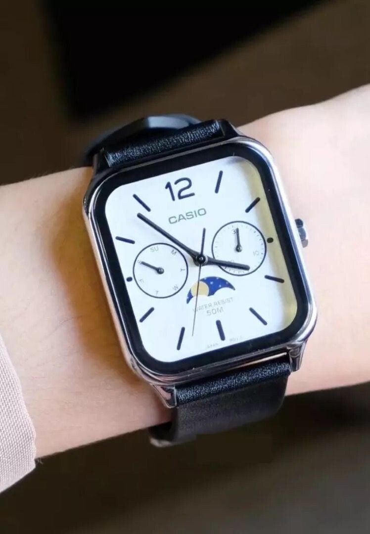 Casio Moonphase Quartz Strap Leather Men's Watch MTP-M305L Casio Moonphase Quartz Strap Leather Men's Watch MTP-M305L
