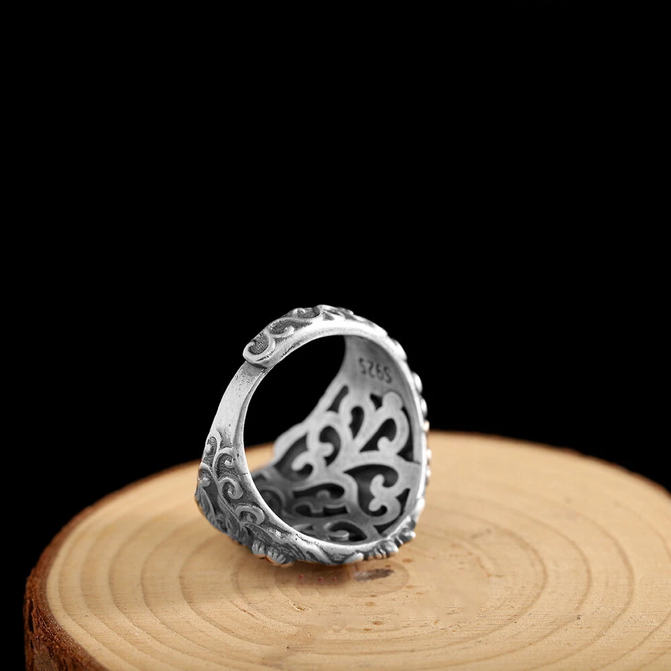 Unisex sterling Silver Open Fox Ring with Personalized Vintage Jewelry Gift HOT! - Image 3 of 4