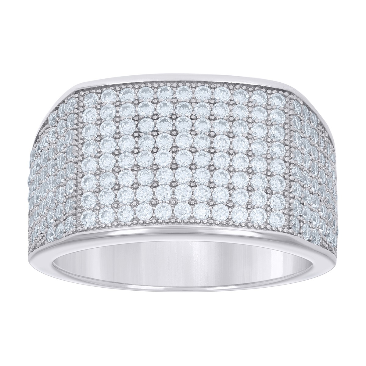 925 Argent Sterling Moissanite Homme Haut Plat Bague Pinky CT