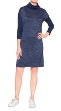 Gap Softspun Cowlneck Dress Women's Drop Shoulder  Tapestry Navy Msrp $50 NWT