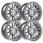 (Set-4) Dropstars 606MS 20X10 6x135/6x139.7 -19mm Silver Wheels Rims 20 Inch
