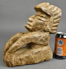 Huge 10 inch Heavy 12Lbs CARVED STONE FIGURE Mayan Aztec Mexico