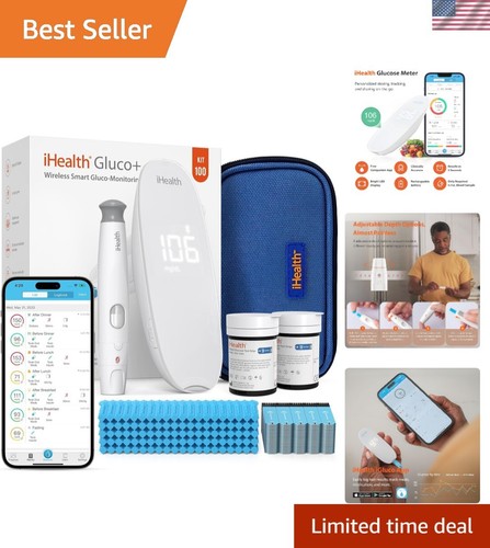 Rechargeable Glucose Monitoring Kit with Built-In Alerts for Diabetes…