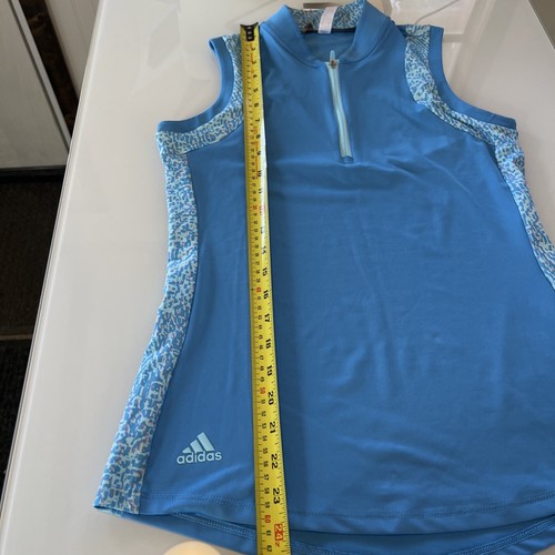 Adidas Mujer Nuevo Con Etiqueta Polo Golf Camisa Sin Mangas Talla Extra Pequeña Azul - Imagen 10 de 10
