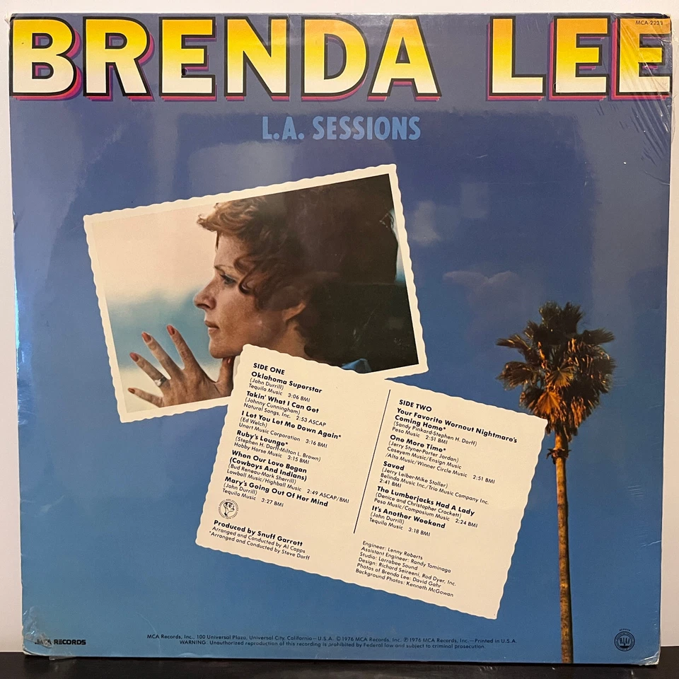 BRENDA LEE - L.A. Sessions (1976) - 12" Vinyl Record LP - SEALED - Image 2 of 2