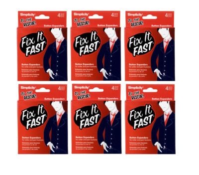 6 PACKS of Button Expanders Fix It Fast Button Expanders US SELLER FREE SHIPPING