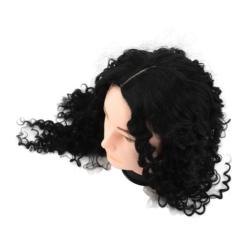 Women Deep Wave Lace Front Wig Synthetic Heat Resistant Deep Curly Wig Black MOY - Picture 13 of 22