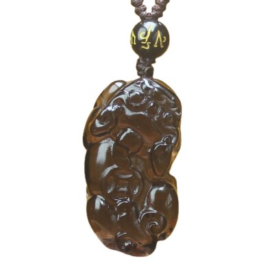 Crystal Natural ice obsidian PIXIU tianlu necklace Amulet pendant bead chain