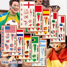 World Cup Tattoo National Flags Temporary Tattoos Football Soccer Body Art US