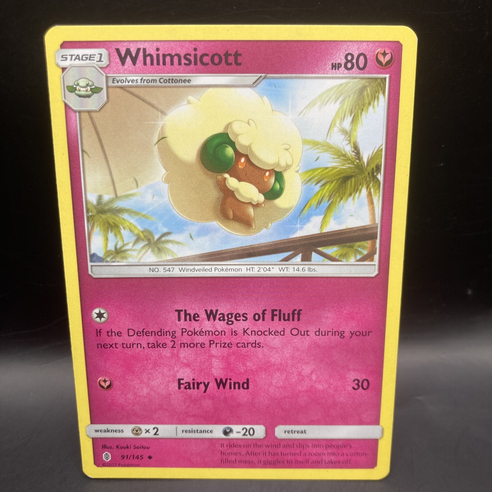 WHIMSICOTT 91/145 UNCOMMON POKEMON CARD 2012