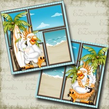 BEACH PARTY - 2 Premade Scrapbook Pages - EZ Layout 4086